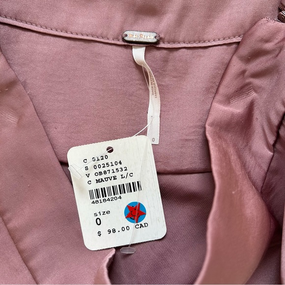 NWT Free People Satin Dusty Mauve Midi Skirt Size 0 - Picture 9 of 13